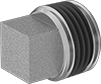 Low-Pressure Brass Pipe Fitting with Sealant, Plug with External Square Drive, 1/8 NPT