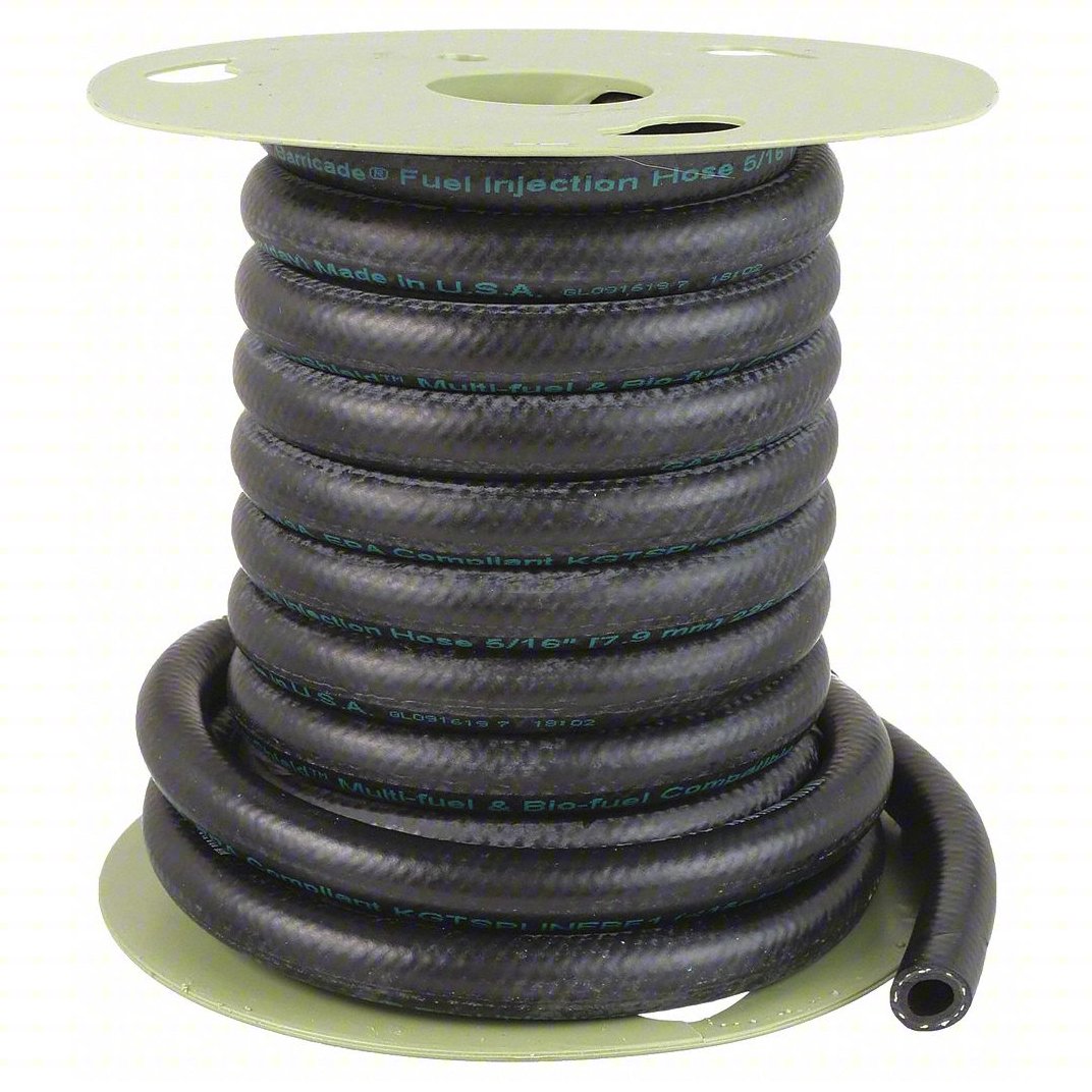 GATES Fuel Injection Hose: 25 ft Hose Lg, 5/16 in Hose Inside Dia., Synthetic Rubber